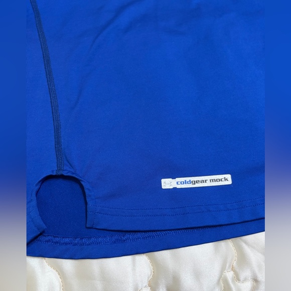 Under Armour Royal Blue ColdGear Fitted Long-Sleeve Mock for Men Performance Top - Picture 5 of 13